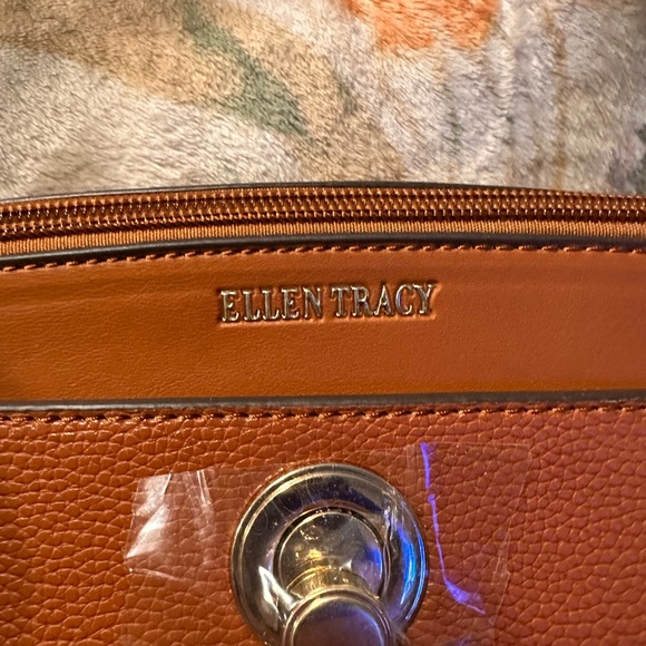 Ellen Tracy Tan Leather Tote - Picture 5 of 7